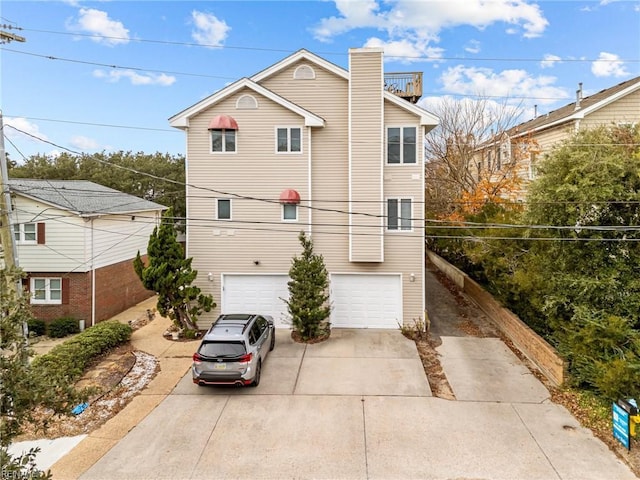 view of property featuring a garage