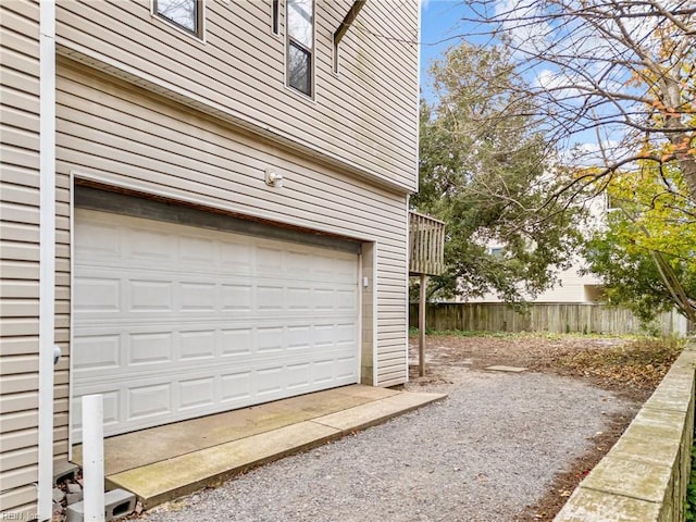 view of garage