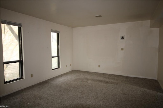 unfurnished room with carpet and plenty of natural light