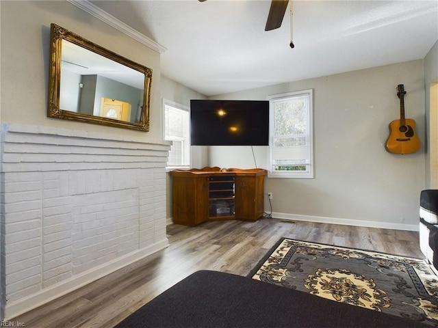 unfurnished living room with light wood-type flooring and ceiling fan