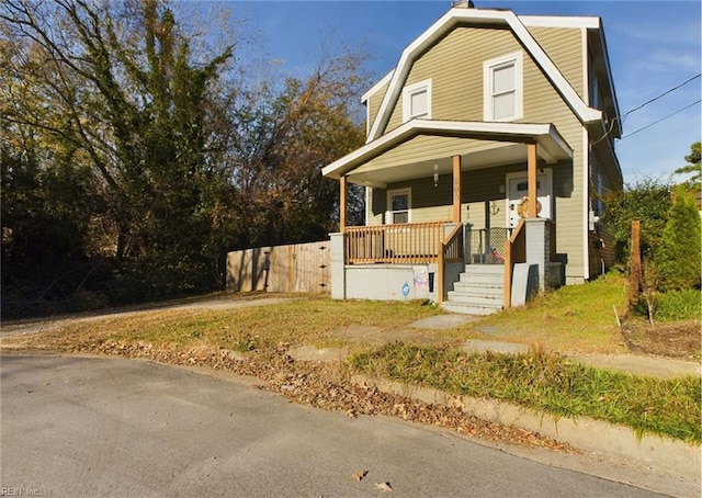 view of front of house with covered porch