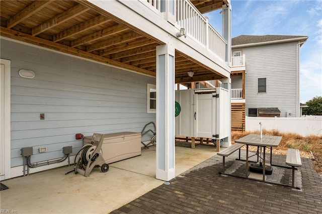 view of patio / terrace featuring a balcony