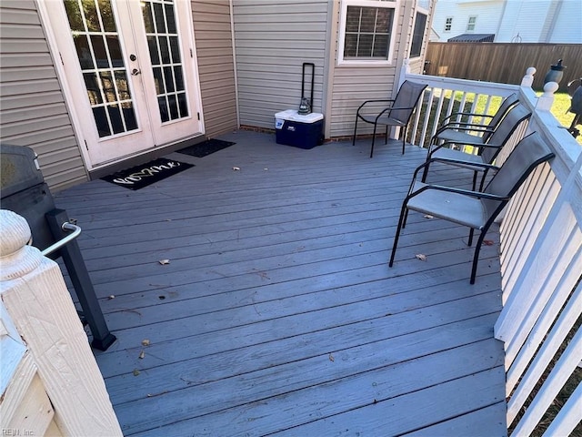 deck featuring french doors