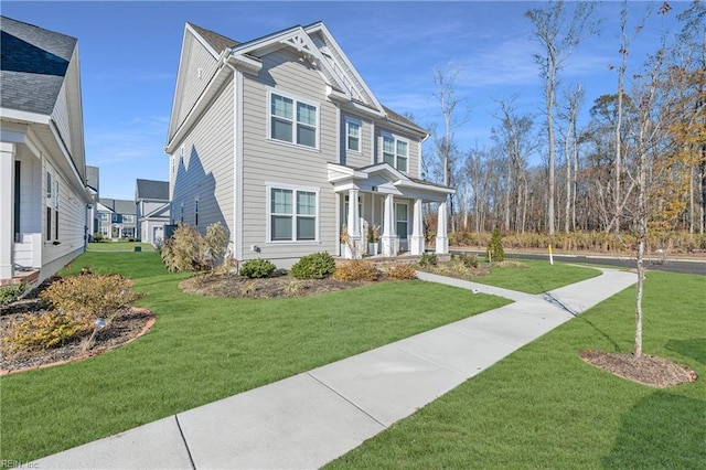 view of front facade featuring a front lawn