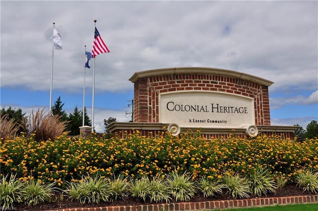 view of community sign