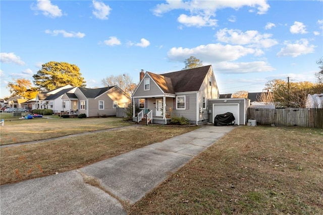 bungalow-style home with a front yard