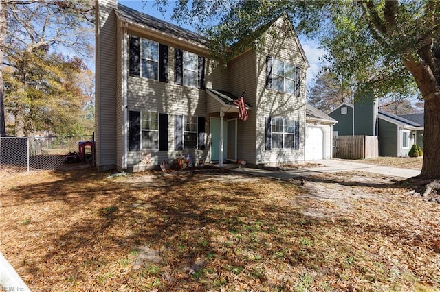 view of front facade with a garage