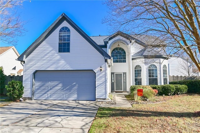 view of front facade with a garage