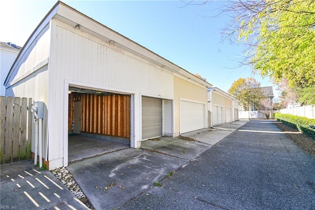 view of garage