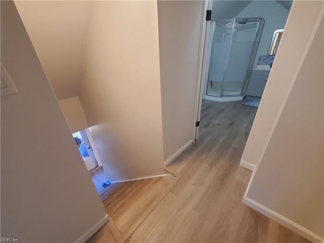 hall featuring light hardwood / wood-style floors