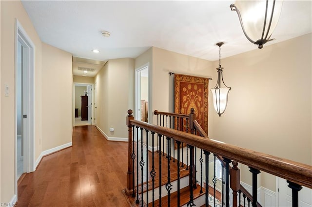 hallway featuring dark hardwood / wood-style floors