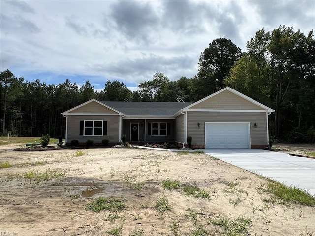 single story home featuring a garage