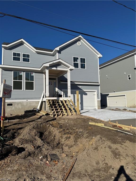 view of front of house with a garage