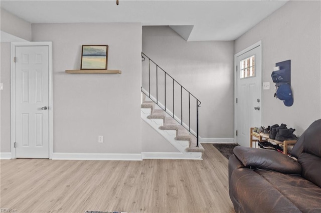 entryway featuring light hardwood / wood-style flooring