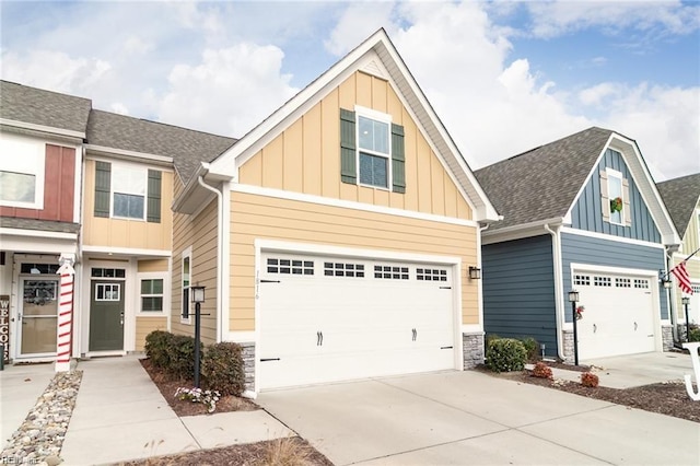 craftsman inspired home featuring a garage