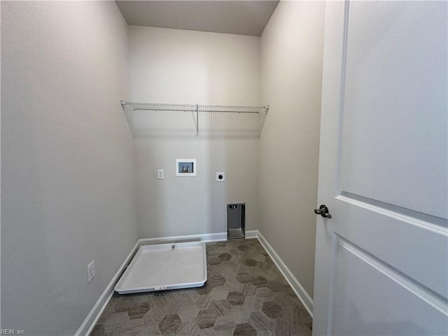 laundry area featuring electric dryer hookup and hookup for a washing machine