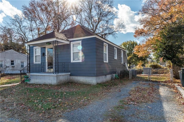 view of bungalow-style home