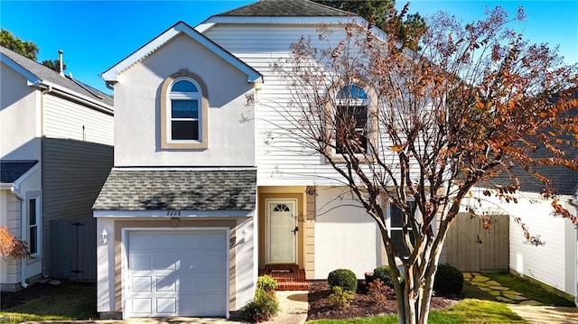 view of front of house with a garage