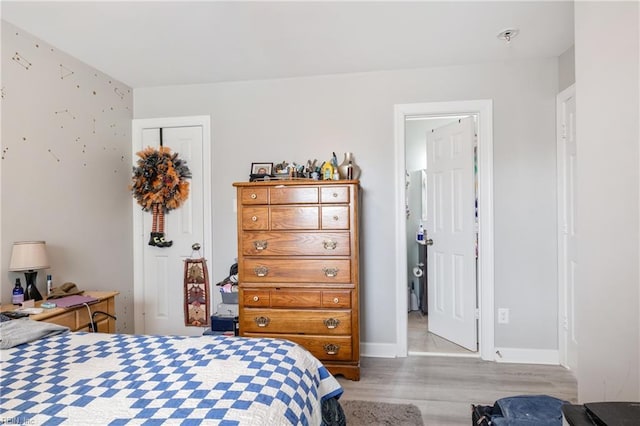 bedroom featuring light hardwood / wood-style flooring