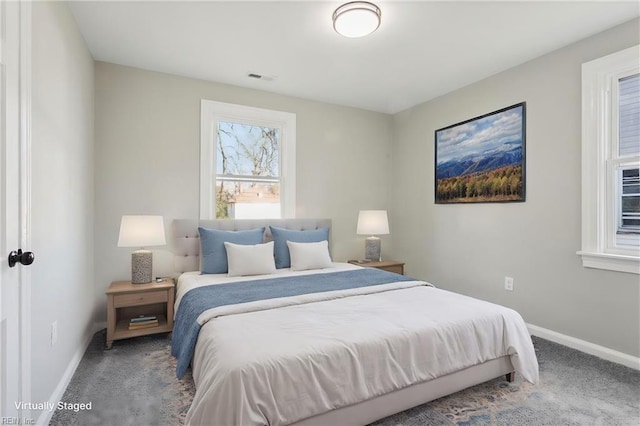 bedroom with carpet floors