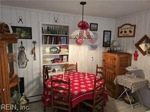 dining room with baseboard heating