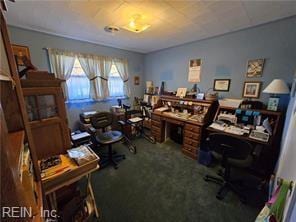 home office featuring carpet