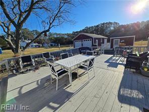 wooden deck featuring a mountain view