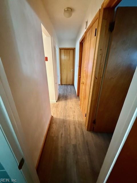 hallway featuring light hardwood / wood-style floors