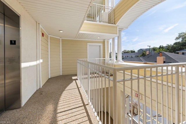 balcony with elevator