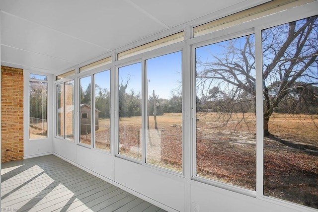 view of unfurnished sunroom