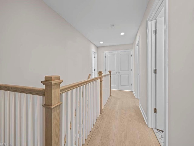 hall featuring light hardwood / wood-style flooring