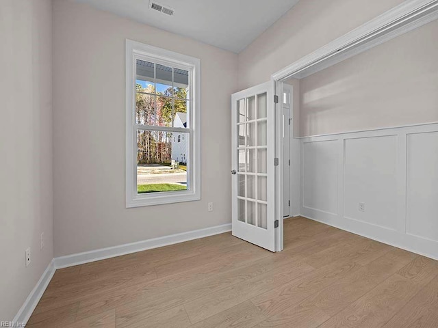 empty room featuring light wood-type flooring