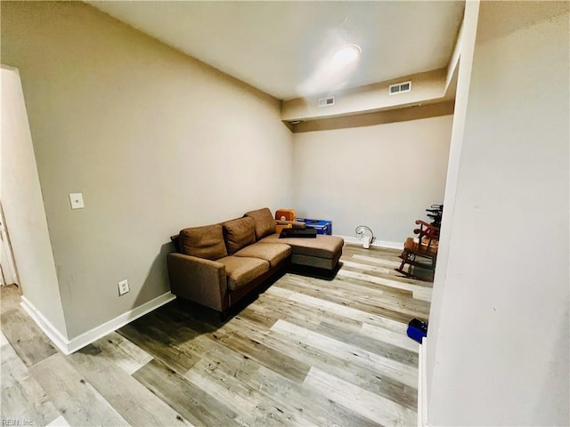 living room featuring hardwood / wood-style floors