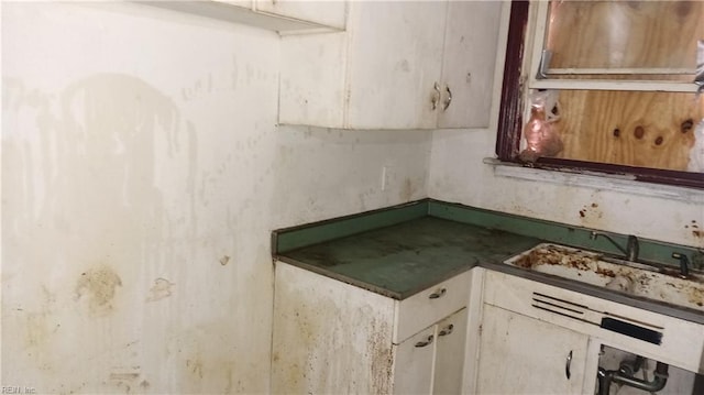 kitchen with sink and white cabinets