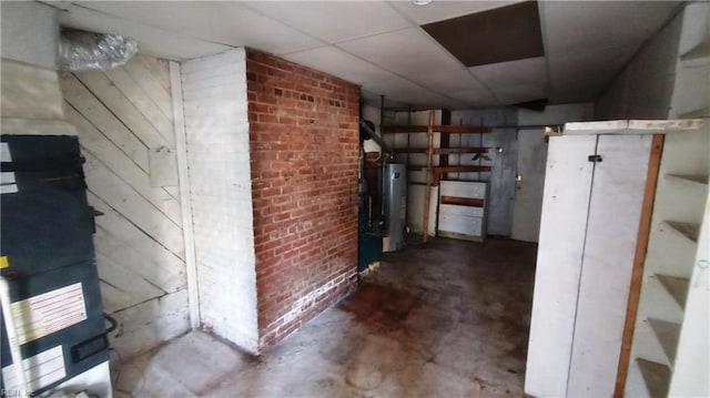 basement featuring water heater