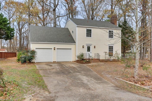 view of front of home with a garage