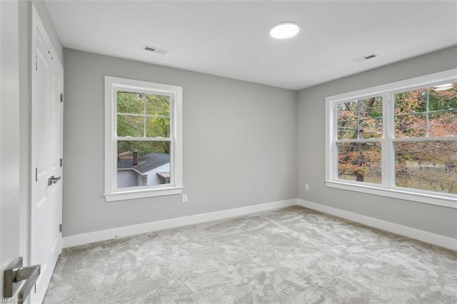 carpeted spare room featuring a healthy amount of sunlight