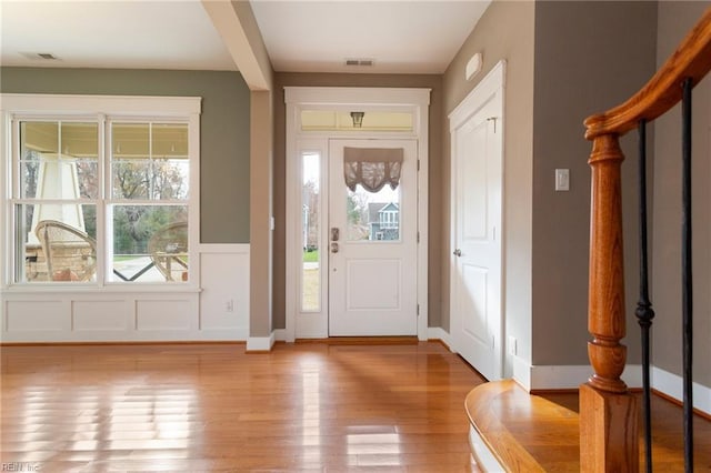 foyer featuring light wood-type flooring