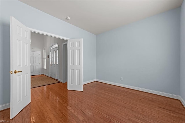 unfurnished bedroom featuring light hardwood / wood-style flooring