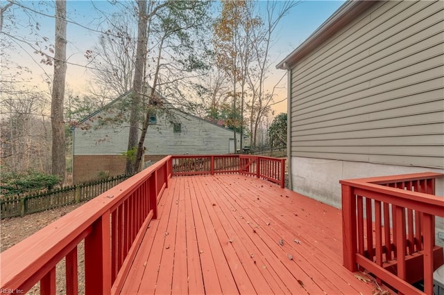 view of deck at dusk