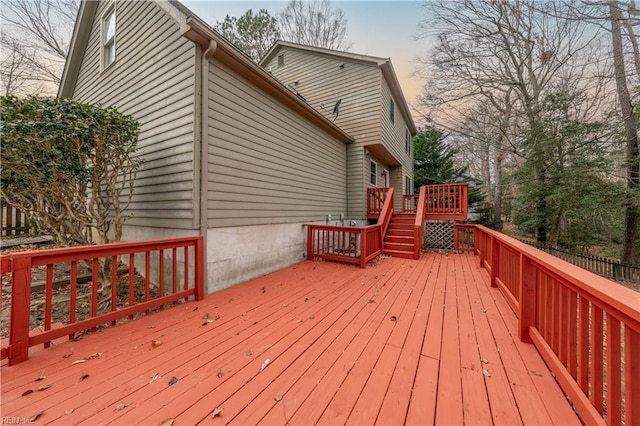 view of deck at dusk