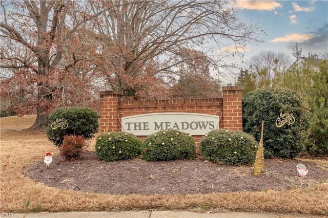 view of community sign