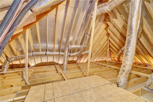 view of unfinished attic