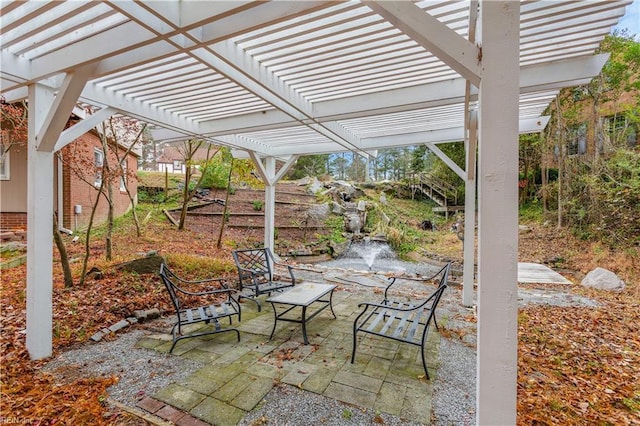 view of patio / terrace with a pergola