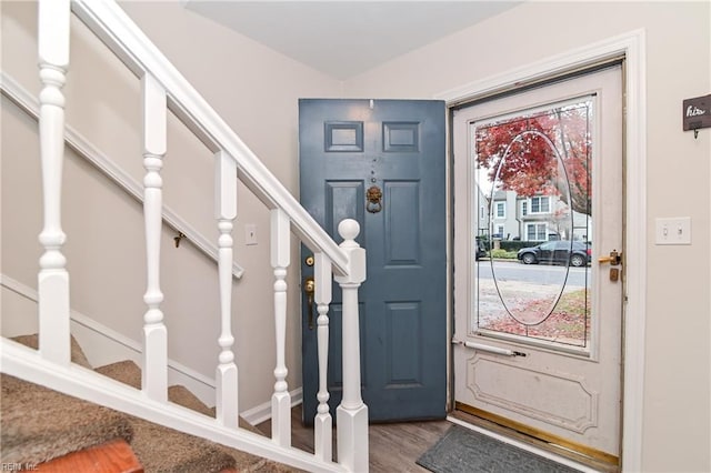 entryway featuring hardwood / wood-style flooring