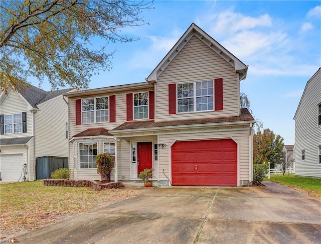 view of front property with a garage