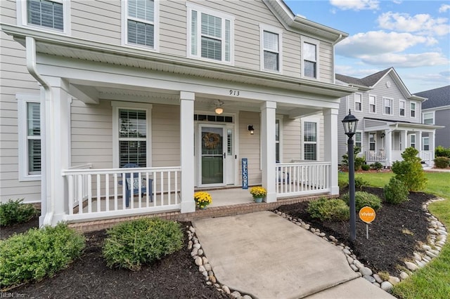 exterior space with covered porch