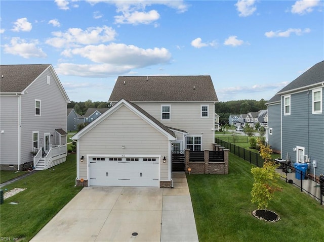 rear view of property featuring a yard