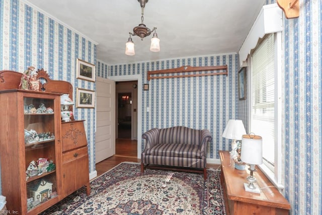 sitting room featuring hardwood / wood-style floors