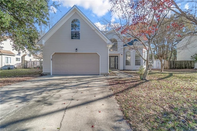 view of front of house with a garage